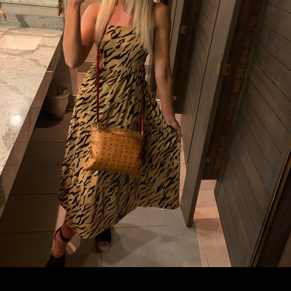 Animal Print MIDI Length Dress with adjustable back tie.